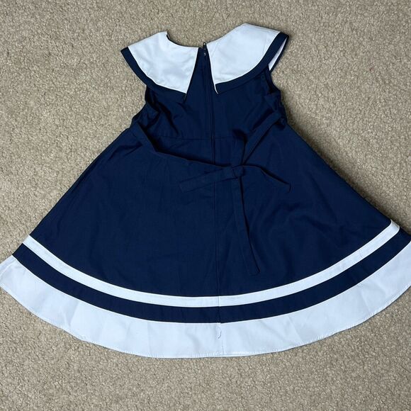 NEW Good Lad Girl’s Size 18 Months Dress Navy Nautical Sailor Collar - Picture 3 of 5